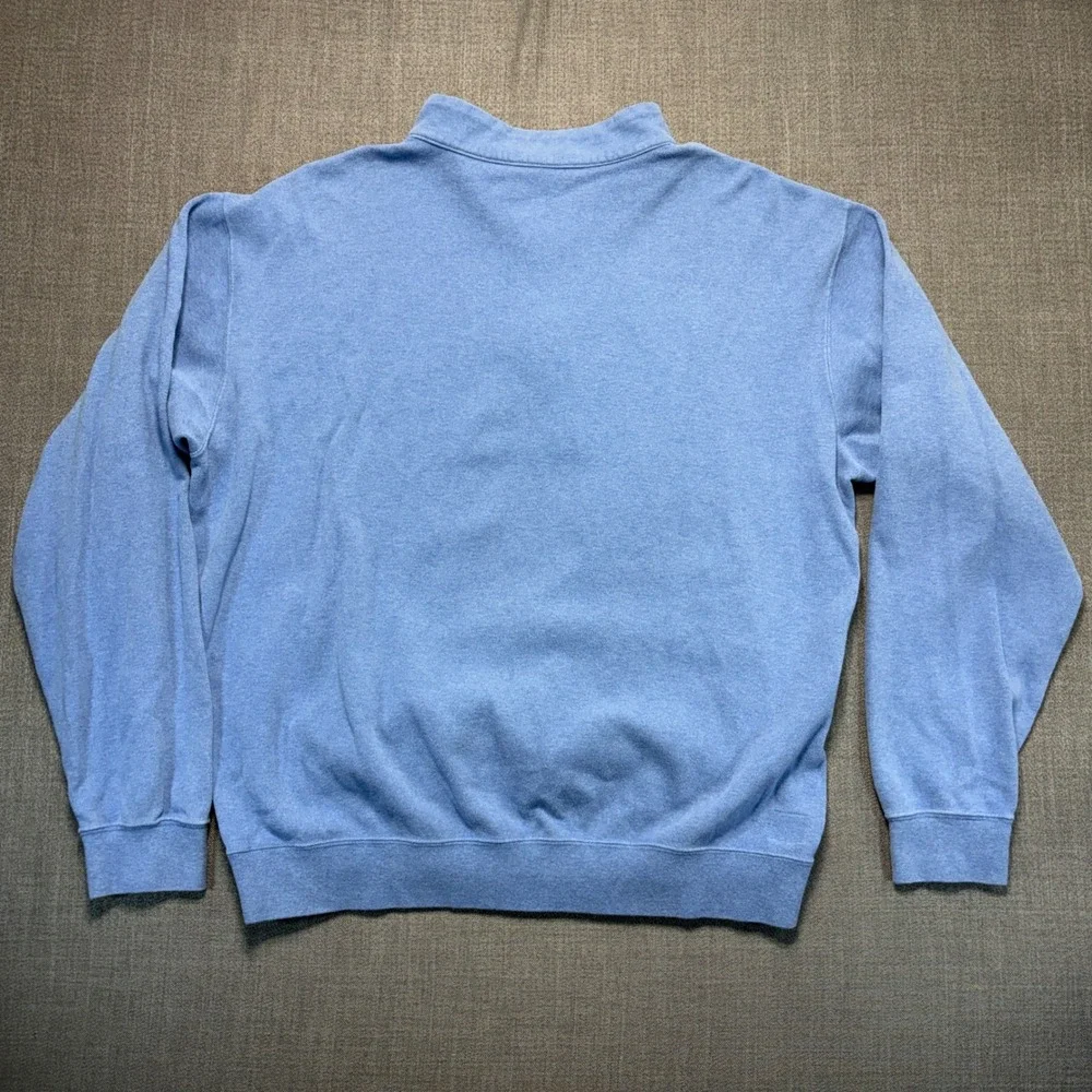 Peter Millar Mens XL Light Blue 100% Cotton 1/4 Zip Pullover Sweater